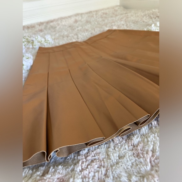 Pleated Pleather Skirt  | Women’s Size L | Color Cognac | By Love Tree - Picture 3 of 7